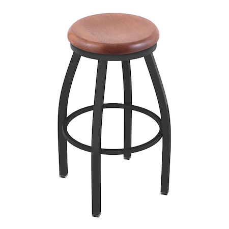 Holland Bar Stool Co 25" Swivel Counter Stool, Pewter Finish, Med Oak Seat 80225PWMedOak